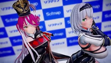 Hentai 3D الرسوم المتحركة: Hololive’s Houshou Marine & Shirokane Noel في Pink Cat MMD